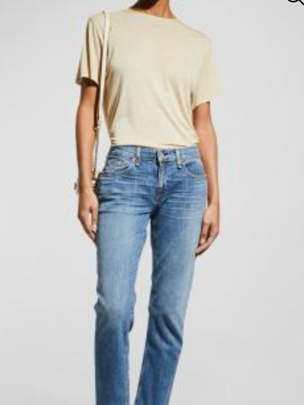 rag & bone Straight Leg Jeans in Light Blue Wash